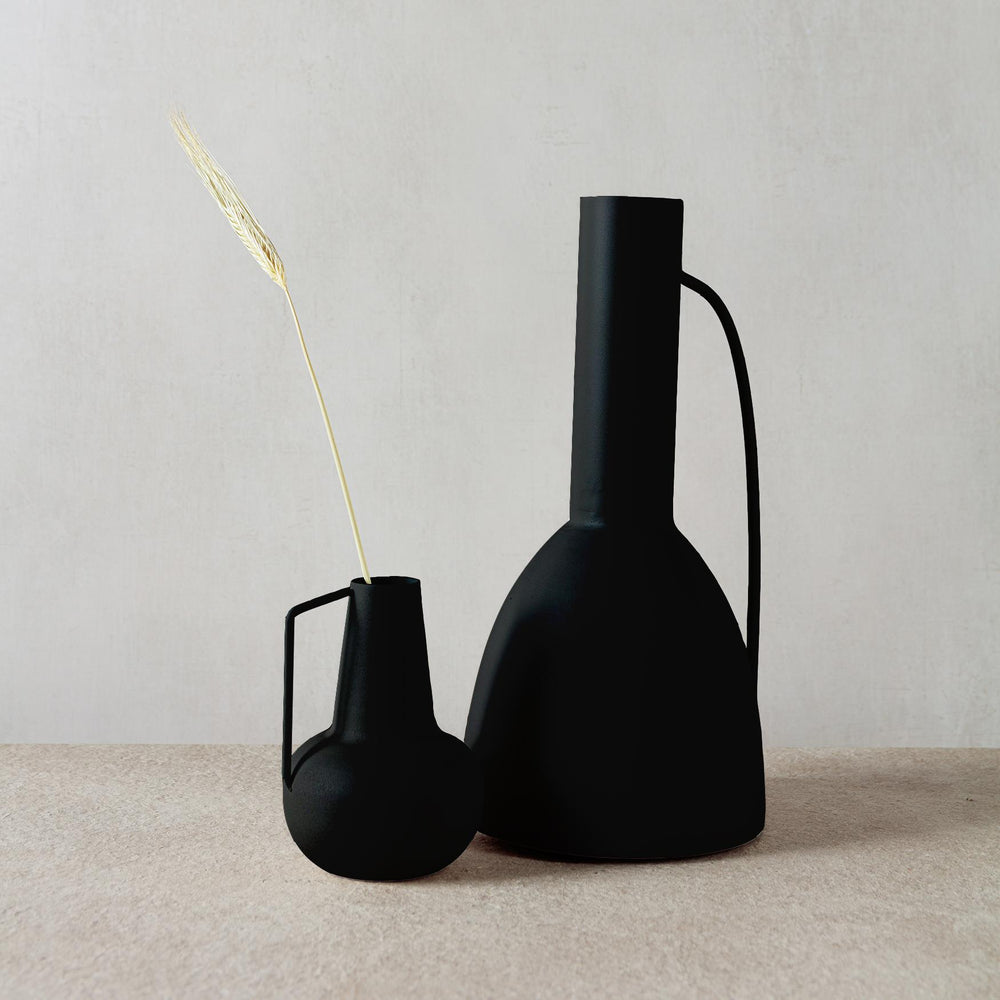 Athena Metal Vase - Black