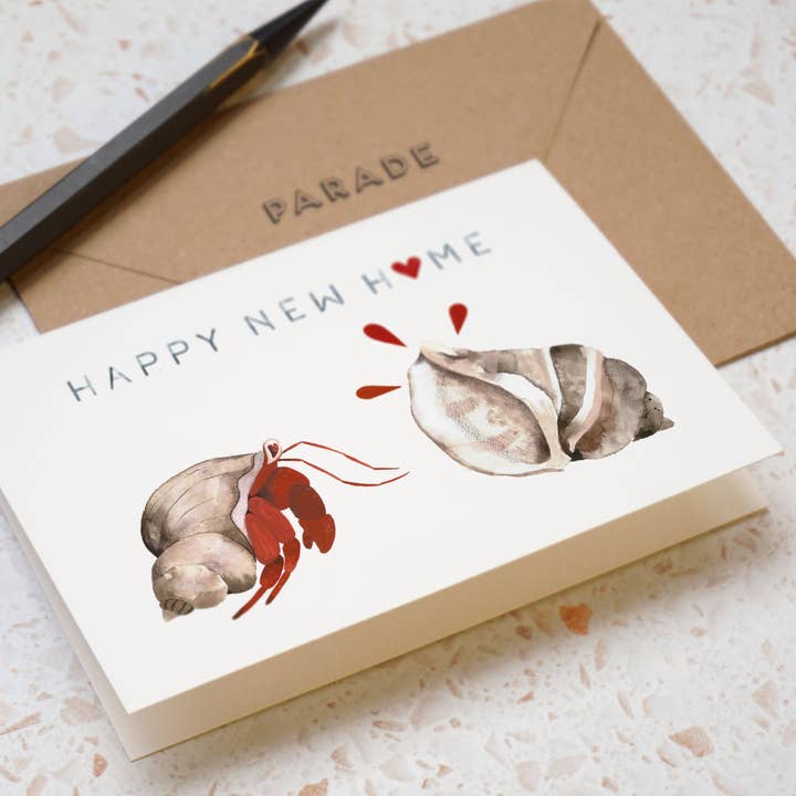 Happy New Home Hermit Crab Card