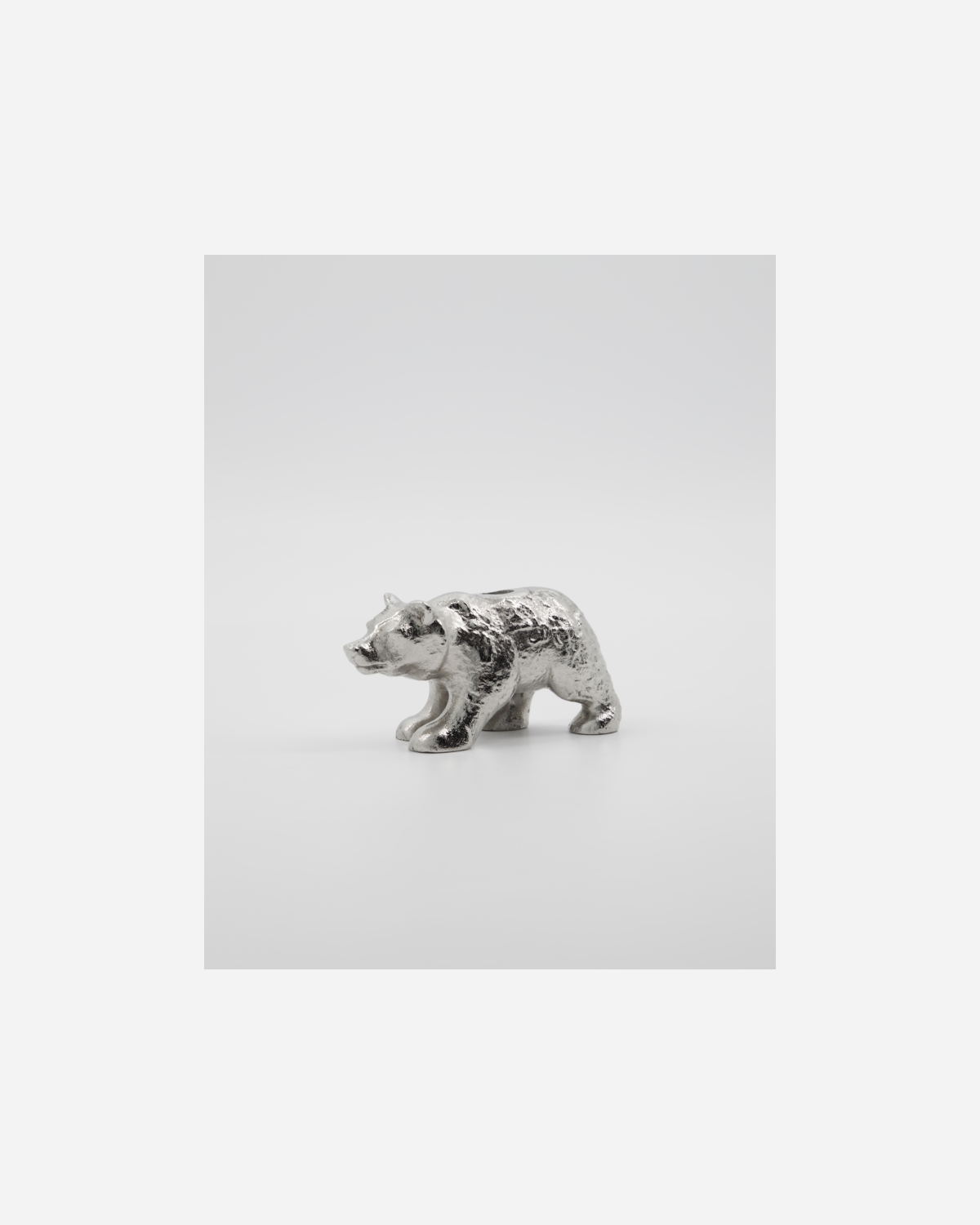 Polar Bear Candle Holder - Antique Silver