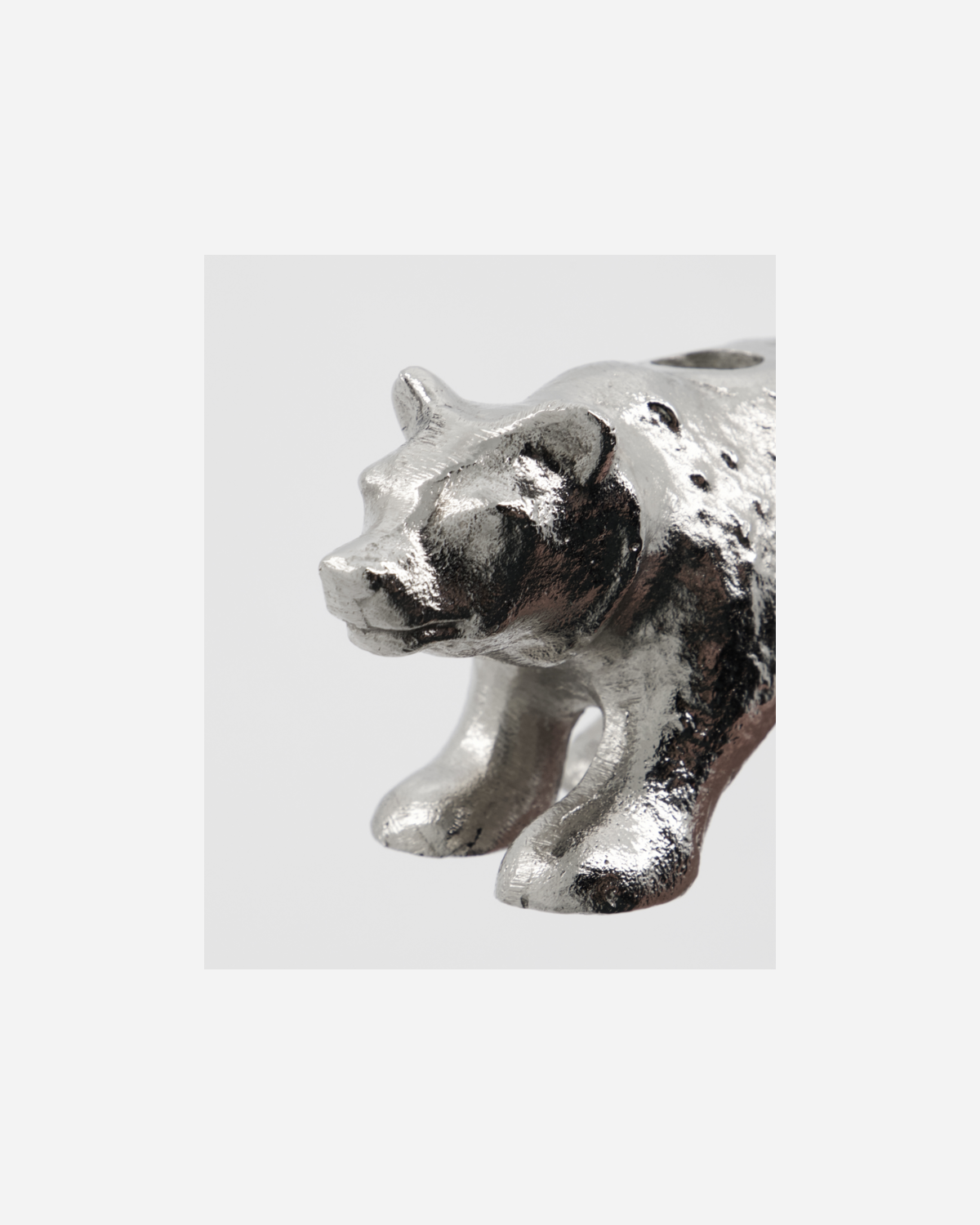 Polar Bear Candle Holder - Antique Silver