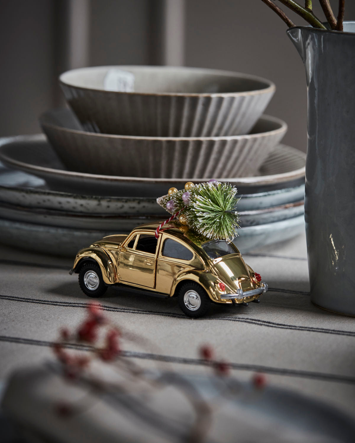 Gold Christmas Car Ornament