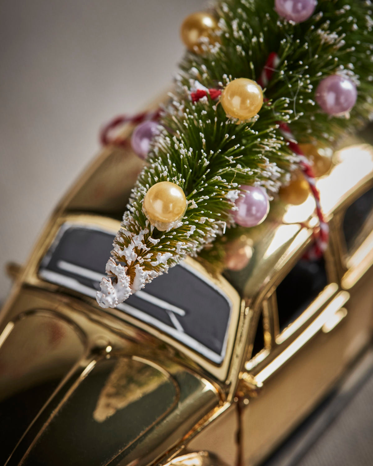 Gold Christmas Car Ornament