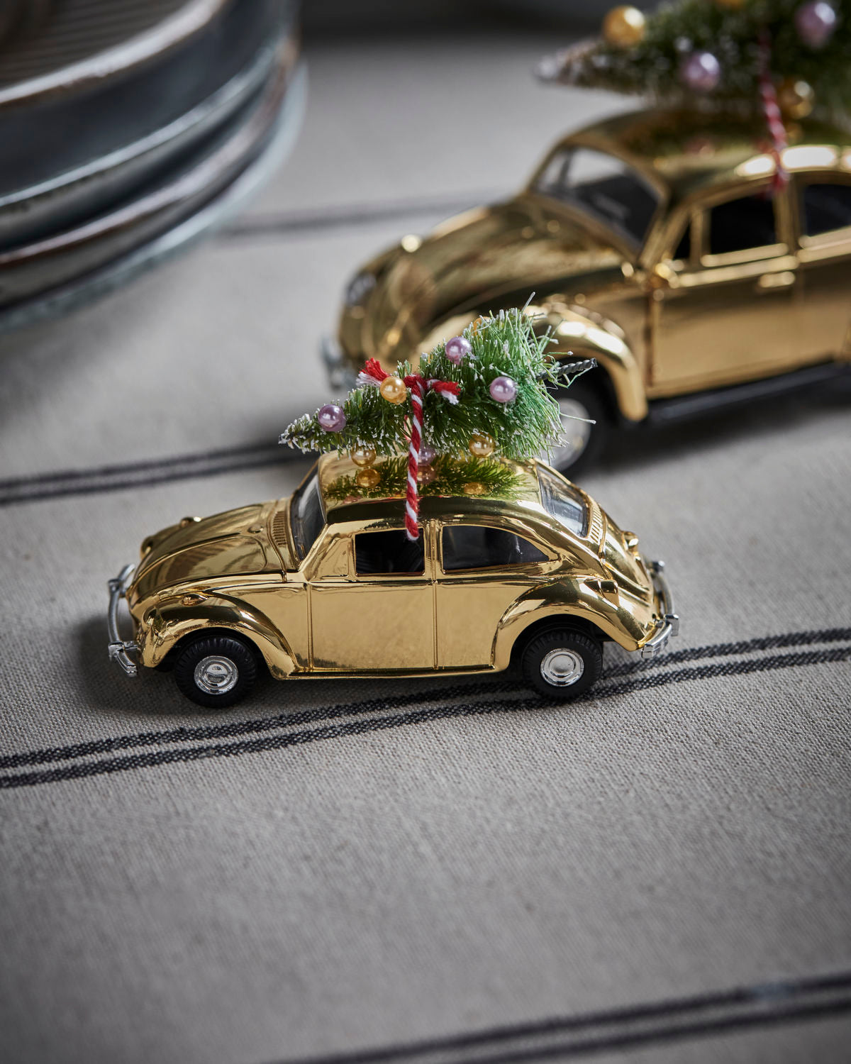 Gold Christmas Car Ornament