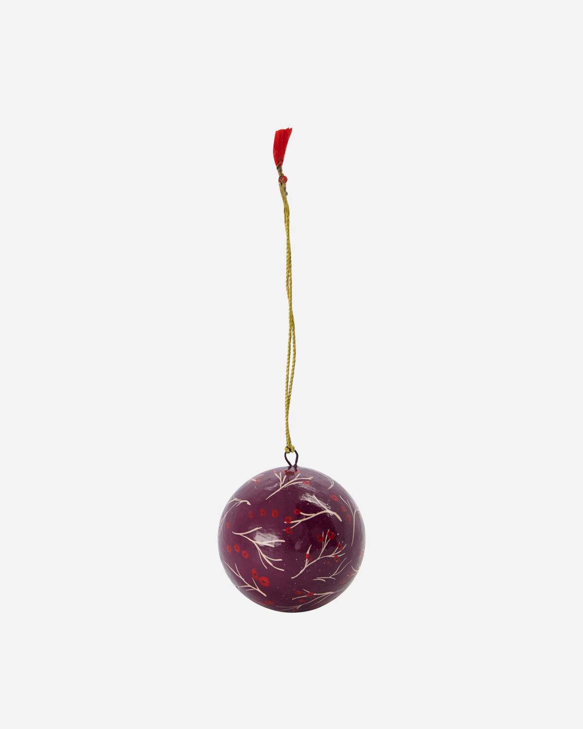 Burgundy Paper Mache Bauble