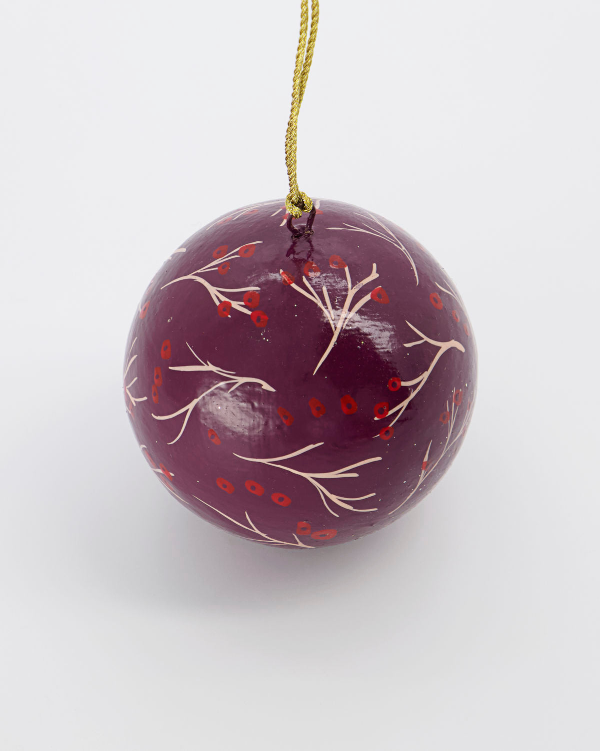 Burgundy Paper Mache Bauble