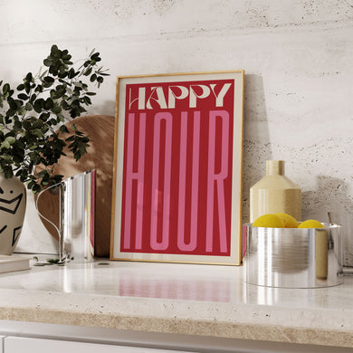 Retro Happy Hour Print