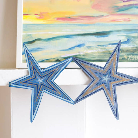 Blue Star Concertina Garland