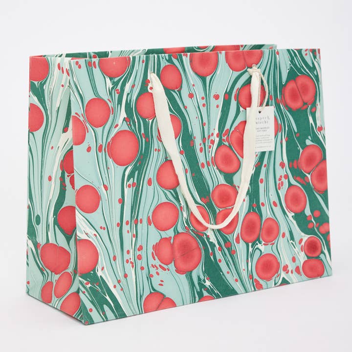 Christmas Hand Marbled Gift Bags