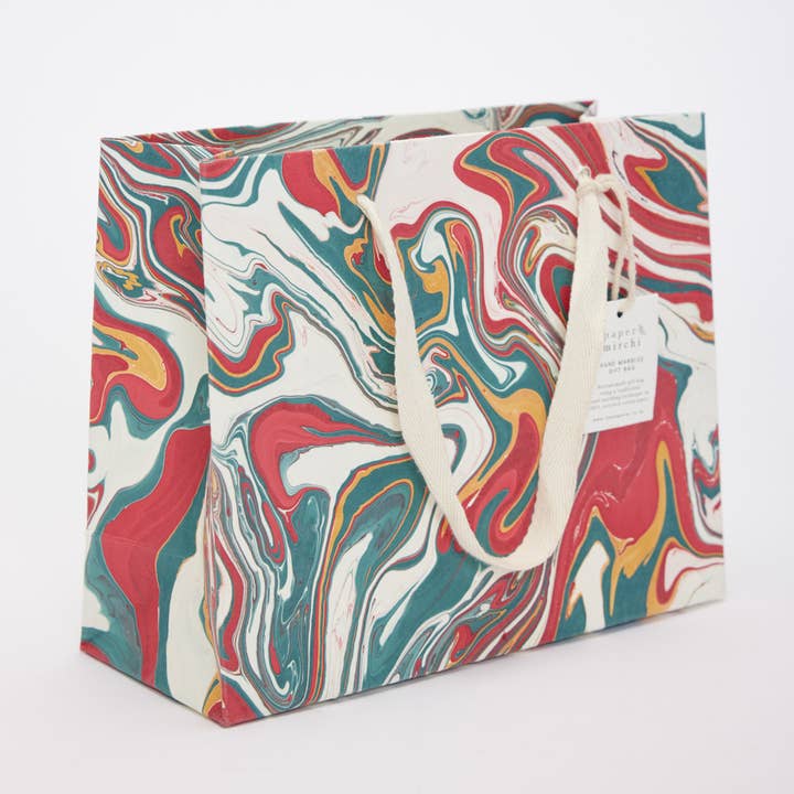 Christmas Hand Marbled Gift Bags