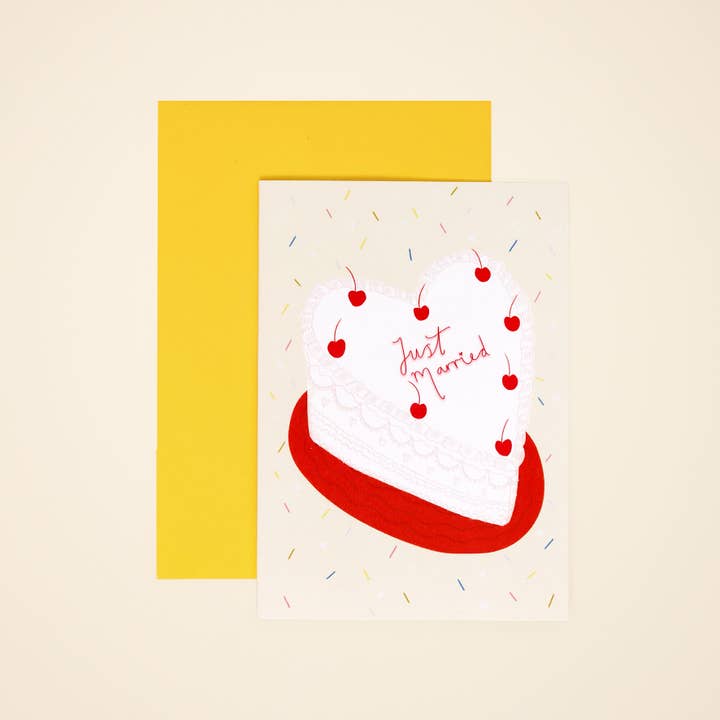 Just Married Wedding Cake Card