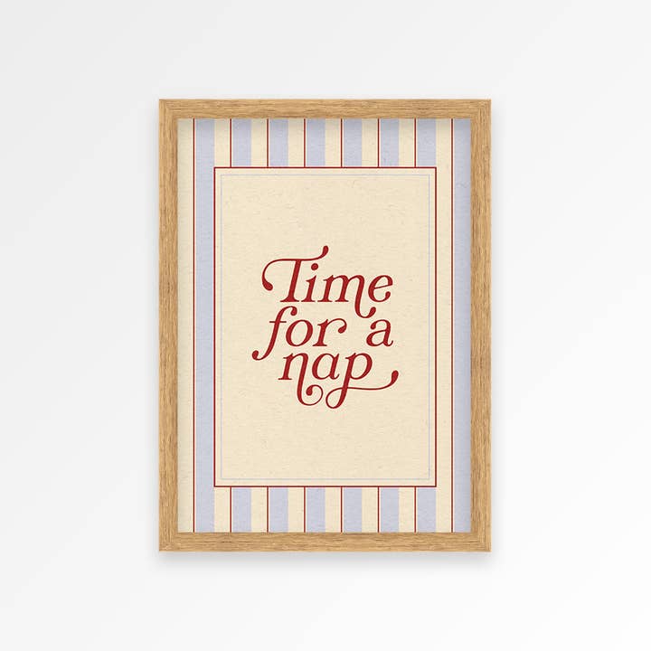 Time For A Nap Print - Blue