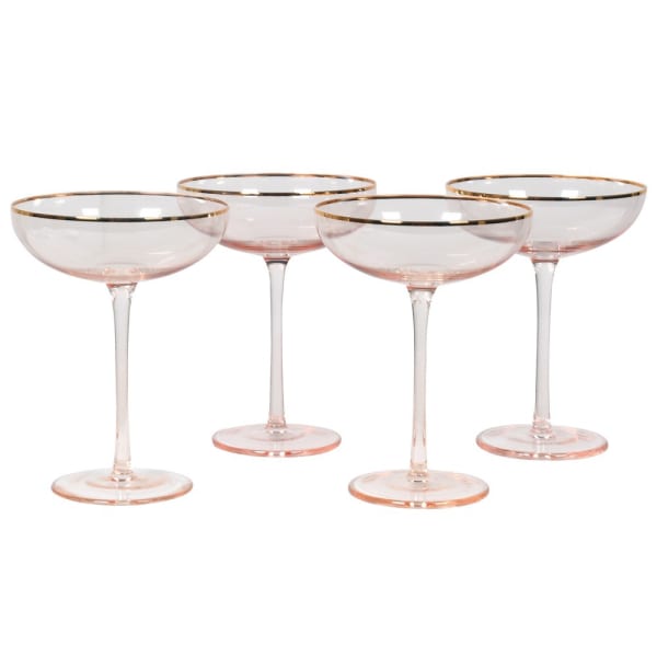 Pink & Gold Champagne Coupe