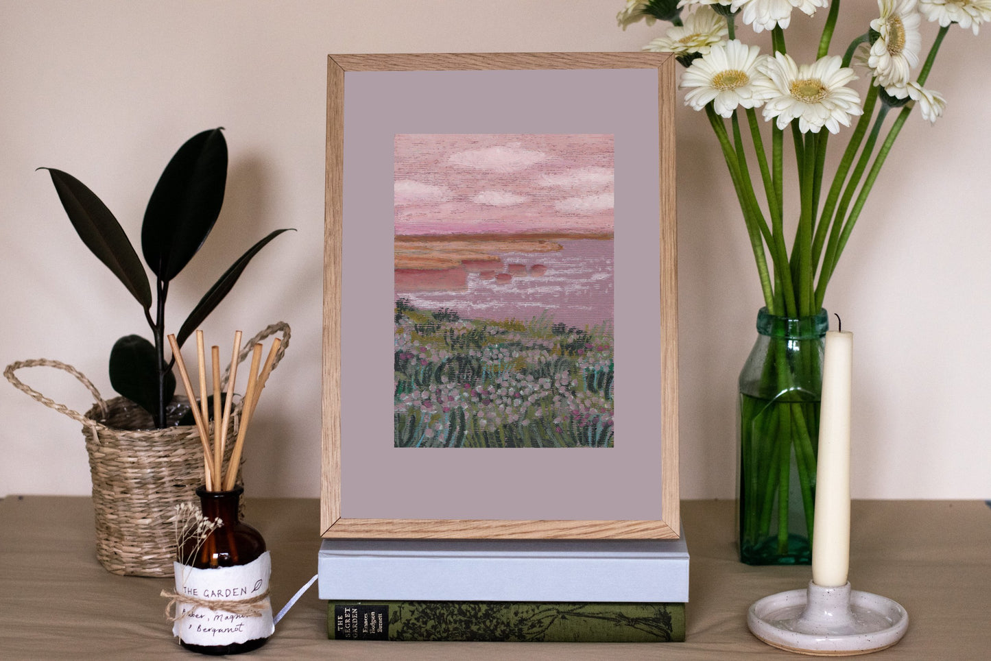 Pastel Sunset Cliff Print