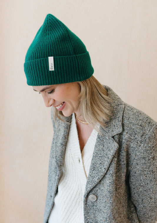 Cashmere & Merino Beanie - Forest