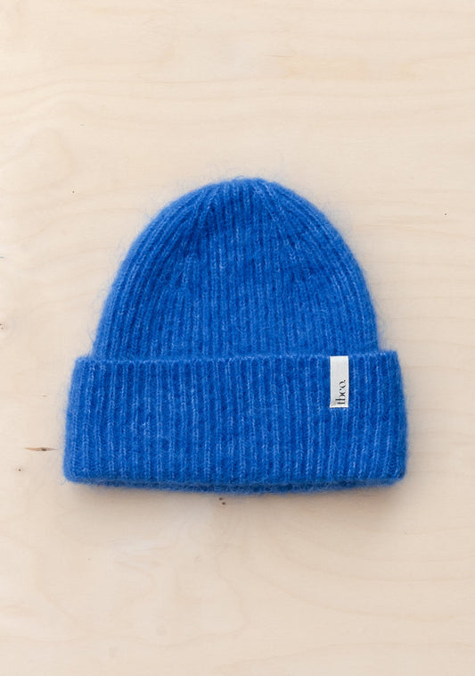 Mohair & Wool Beanie - Blue