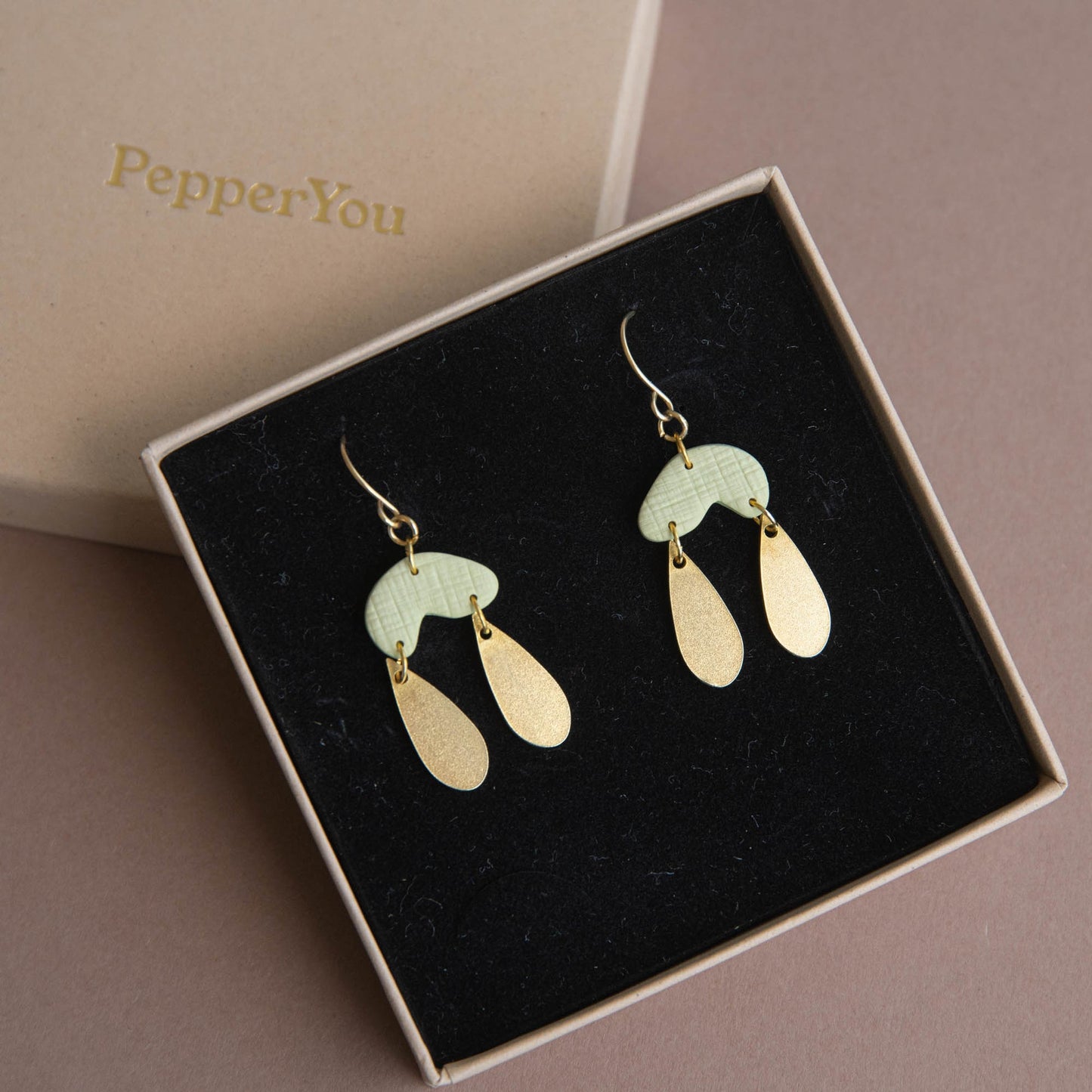 Rain Drop Earrings - Apple Green