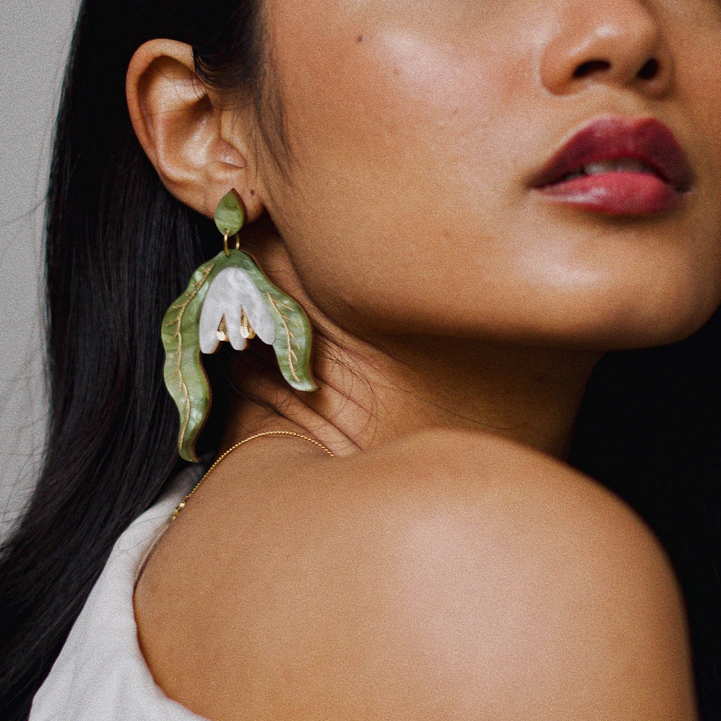 Statement Snowdrop Flower Earrings