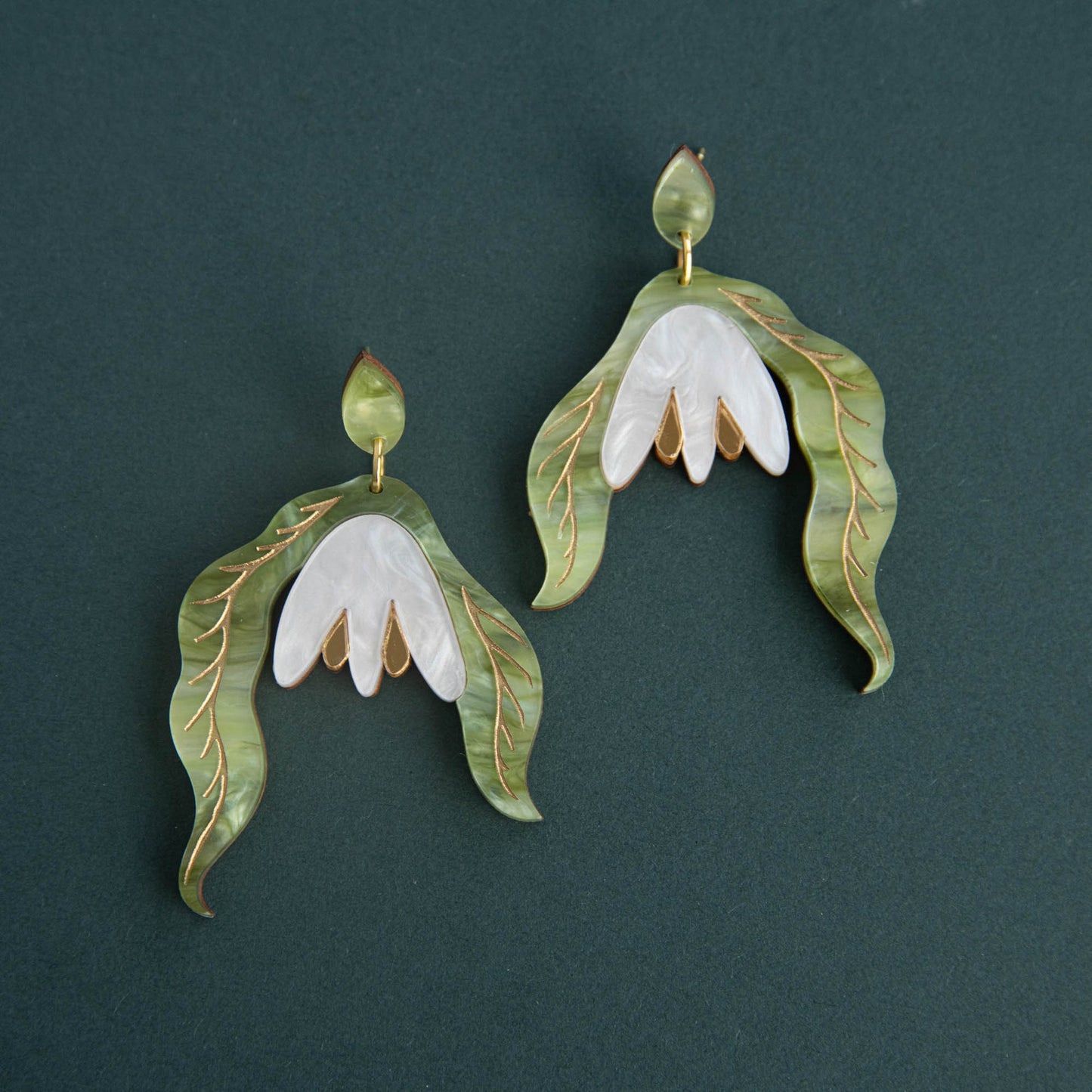 Statement Snowdrop Flower Earrings