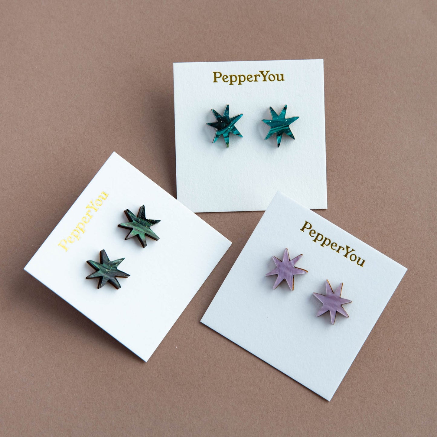 Hand Drawn Star Studs