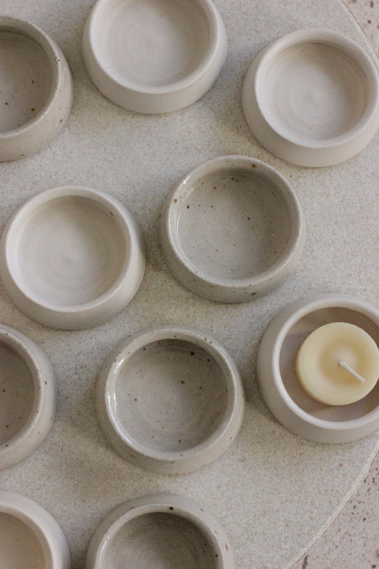 Speckled Stoneware Tea Light / Trinket Holder