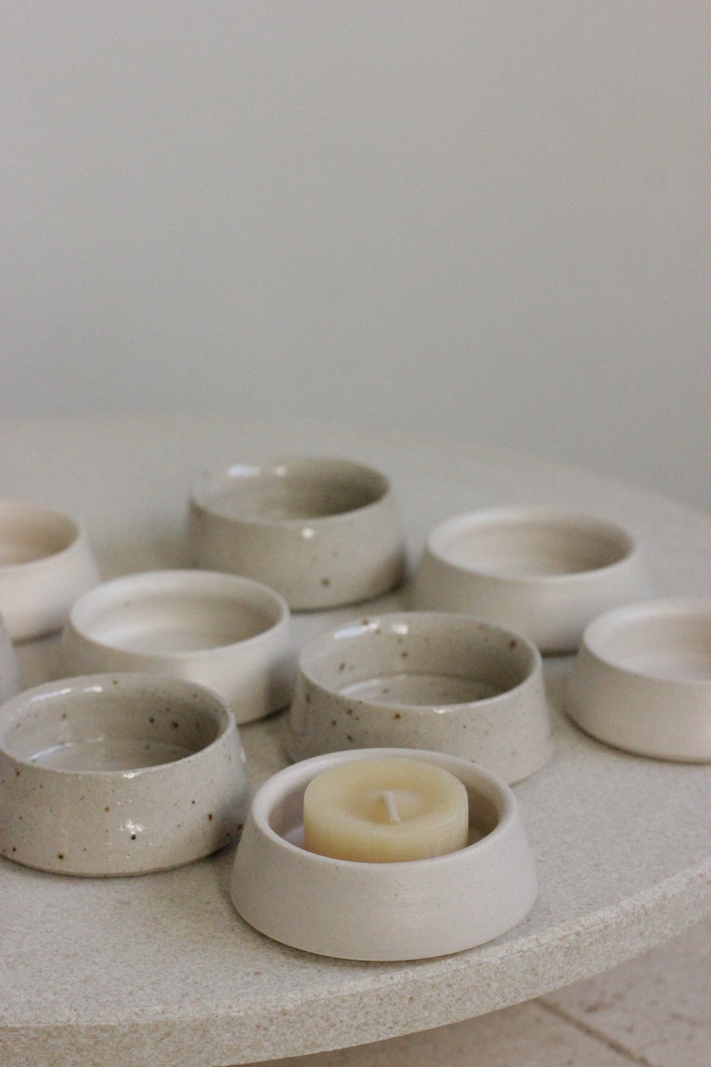 Speckled Stoneware Tea Light / Trinket Holder