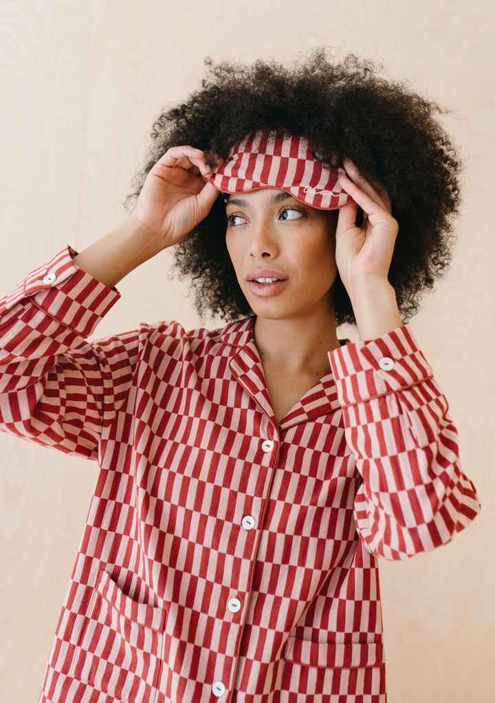 Checkerboard Cotton Eye Mask