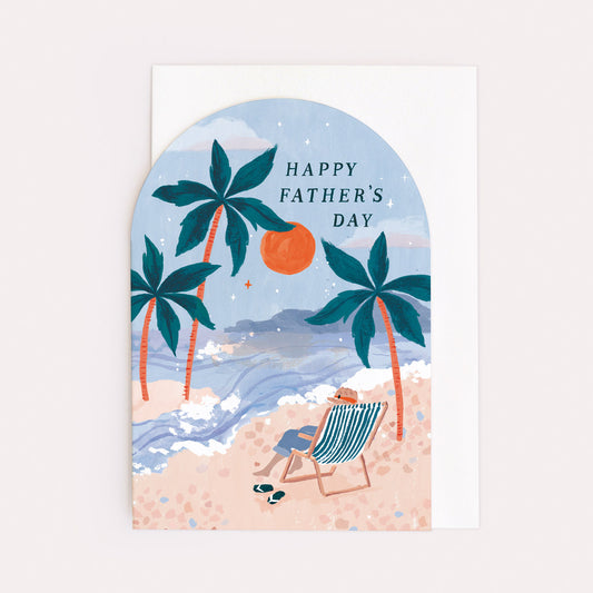 Happy Fathers Day Beach Card