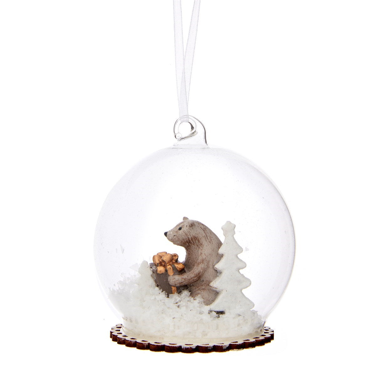 Bear Snow Globe Bauble