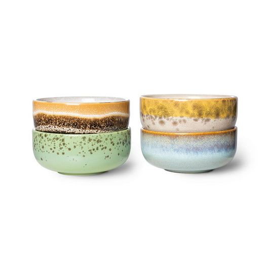 HKliving 70s Ceramics XS Bowls - Castor (Set of 4)