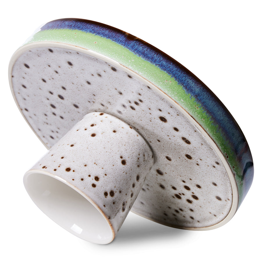 HKliving 70s Ceramic Footed Bowl - Comet