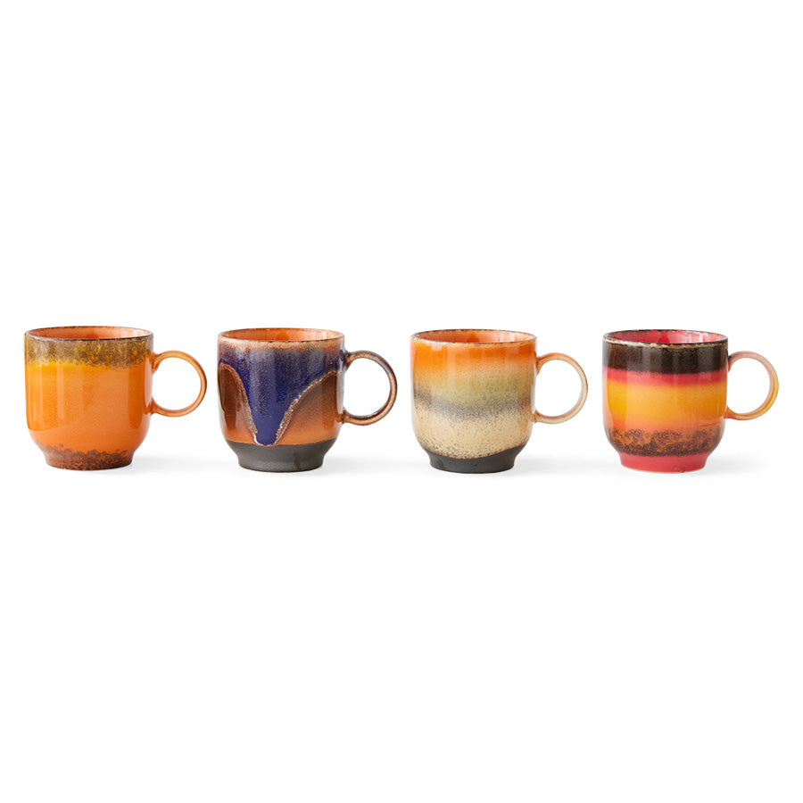 HKliving 70s Ceramic Coffee Mugs - Brazil (Set of 4)