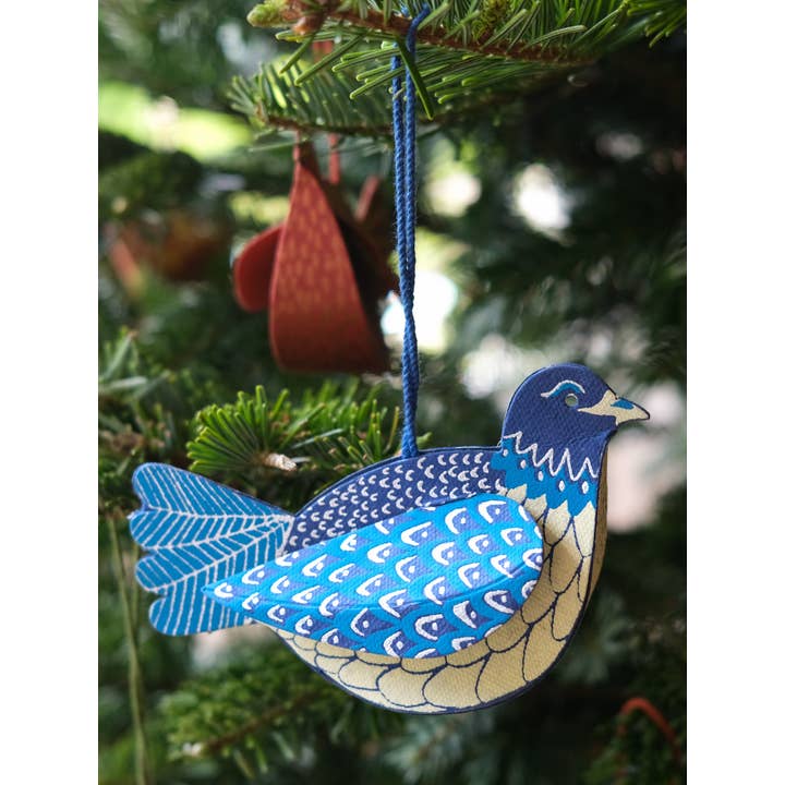 Dove Screen Printed Bauble