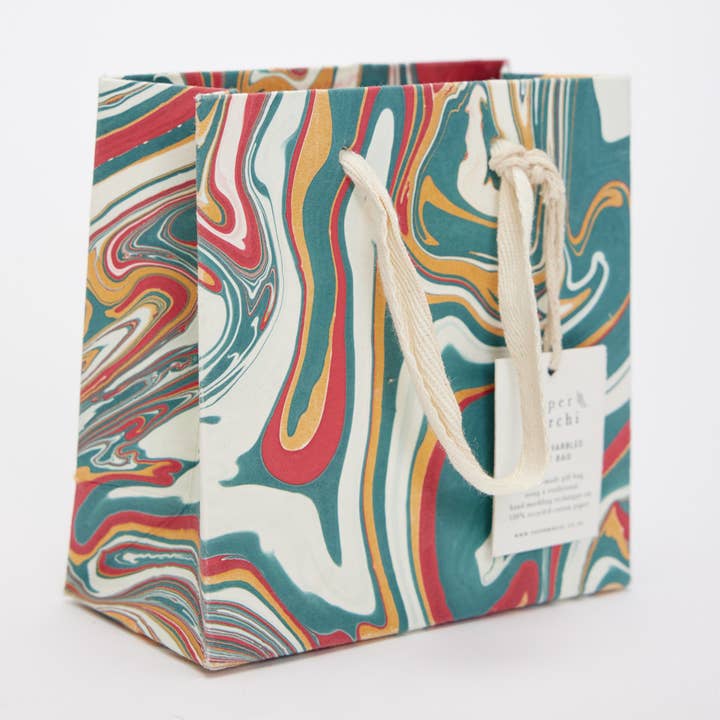 Christmas Hand Marbled Gift Bags