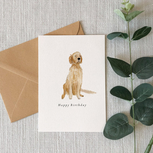 Golden Retriever Happy Birthday Card