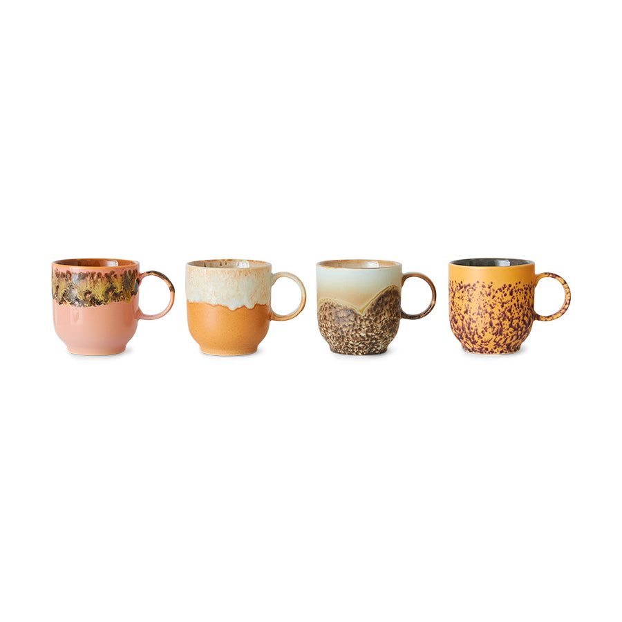 HKliving 70s Ceramics: Cafe Mugs Set - Cape