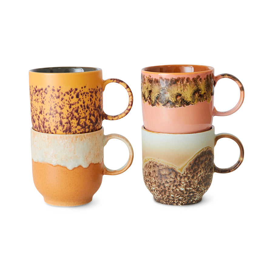 HKliving 70s Ceramics: Cafe Mugs Set - Cape