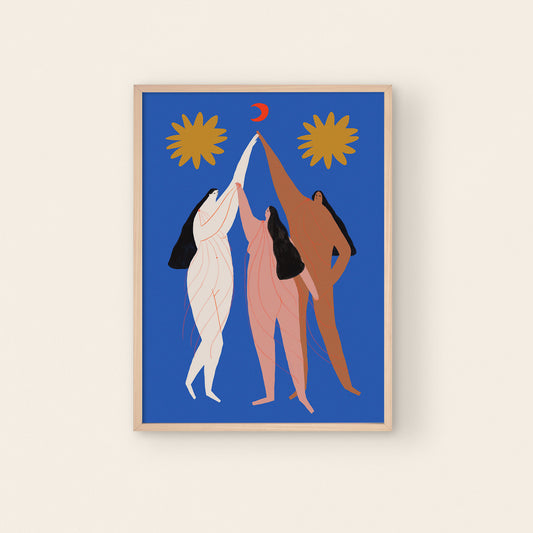 Three Graces Print - Blue