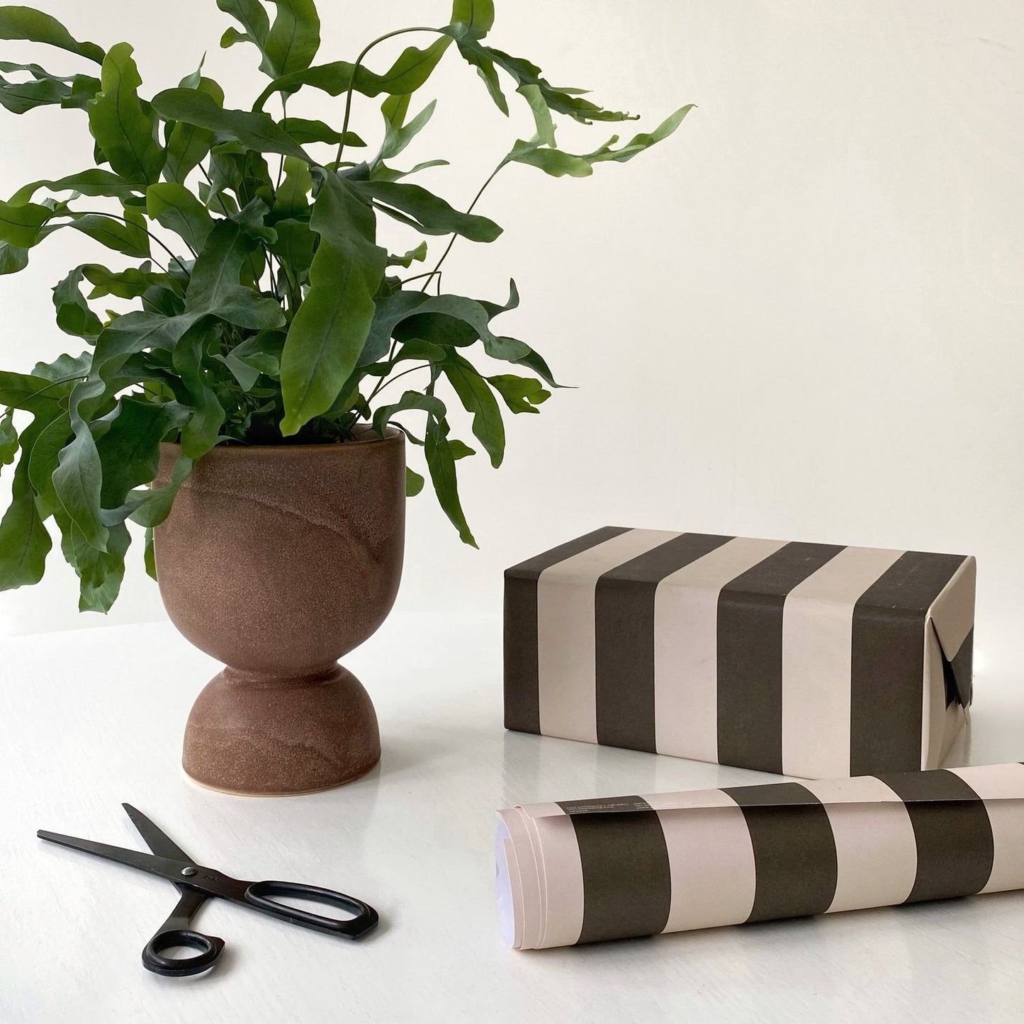 Striped Wrapping Paper - Khaki & Cream